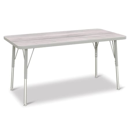 Jonti-Craft Berries Rectangle Activity Table, 24 in. x 48 in., A-height, Driftwood Gray/Gray/Gray 6403JCA450